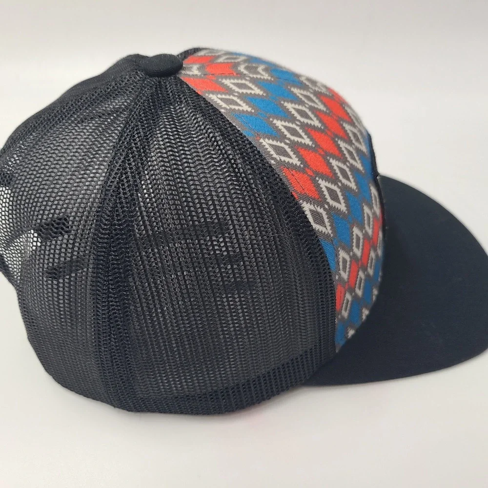 Hooey Hat Snapback Trucker‎ Mesh Black Blue Red Geometric Aztec Pattern Western - Picture 8 of 14